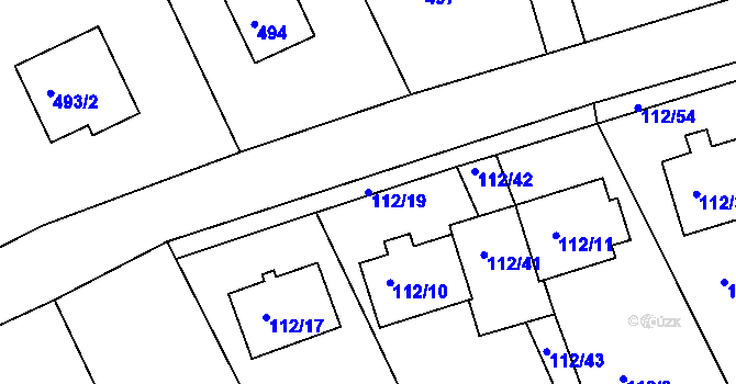 Parcela st. 112/19 v KÚ Lysůvky, Katastrální mapa