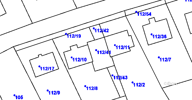 Parcela st. 112/41 v KÚ Lysůvky, Katastrální mapa
