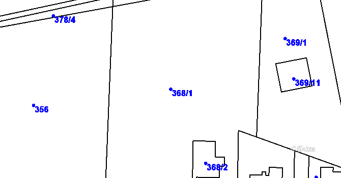 Parcela st. 368/1 v KÚ Lysůvky, Katastrální mapa