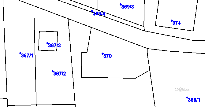 Parcela st. 370 v KÚ Lysůvky, Katastrální mapa