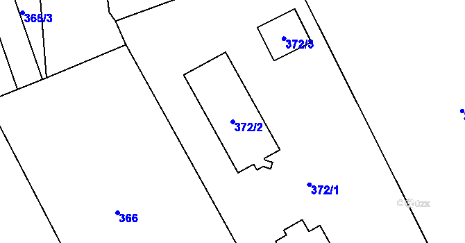 Parcela st. 372/2 v KÚ Lysůvky, Katastrální mapa