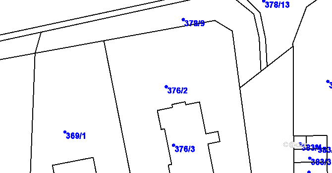 Parcela st. 376/2 v KÚ Lysůvky, Katastrální mapa