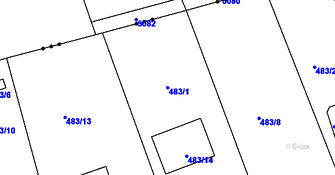 Parcela st. 483/1 v KÚ Lysůvky, Katastrální mapa