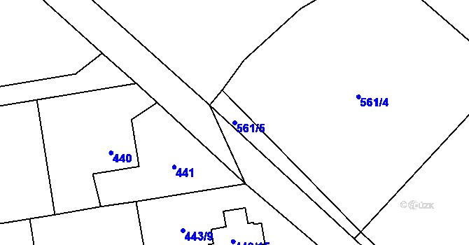 Parcela st. 561/5 v KÚ Lysůvky, Katastrální mapa