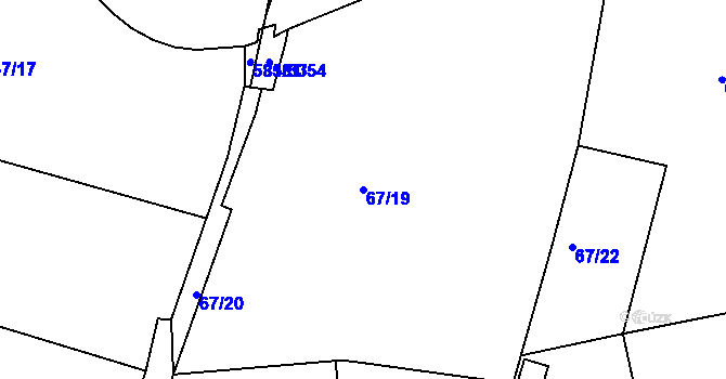 Parcela st. 67/19 v KÚ Lysůvky, Katastrální mapa