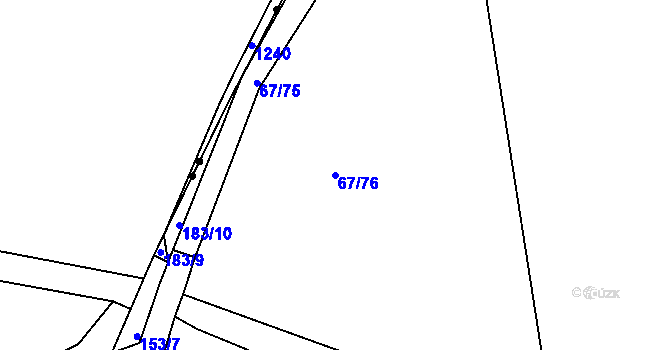 Parcela st. 67/76 v KÚ Lysůvky, Katastrální mapa