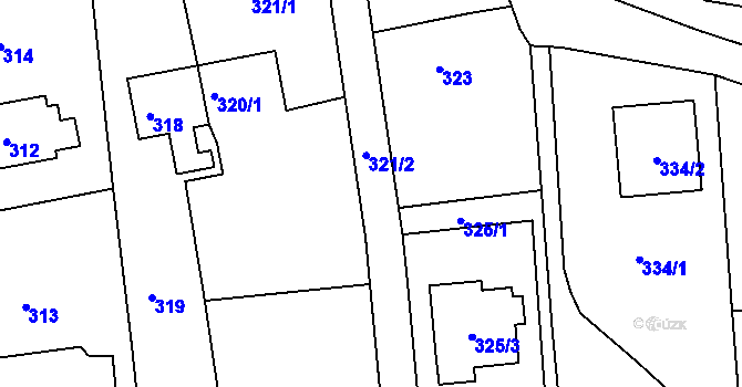 Parcela st. 320/4 v KÚ Lysůvky, Katastrální mapa