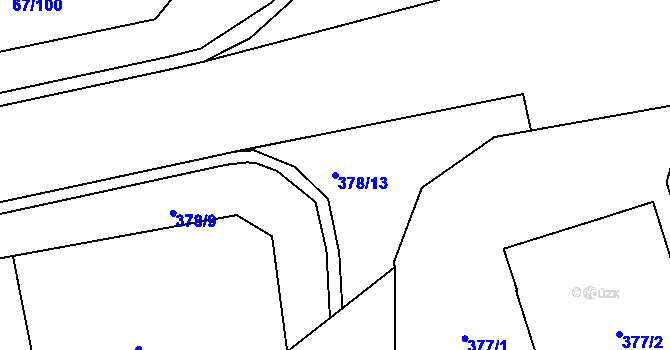 Parcela st. 378/13 v KÚ Lysůvky, Katastrální mapa