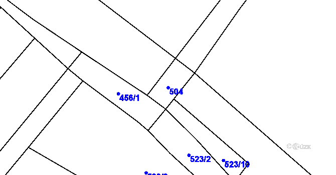 Parcela st. 504 v KÚ Lžín, Katastrální mapa