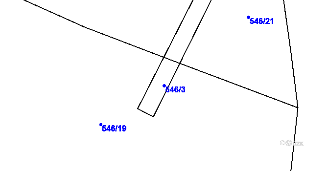 Parcela st. 546/3 v KÚ Lžín, Katastrální mapa