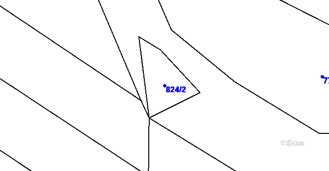 Parcela st. 824/2 v KÚ Lžín, Katastrální mapa