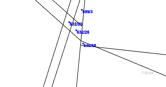 Parcela st. 546/18 v KÚ Lžín, Katastrální mapa
