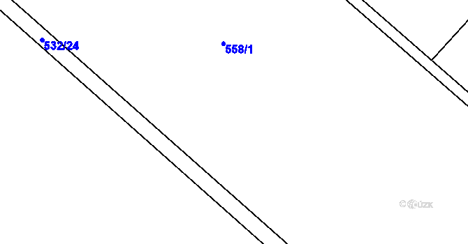 Parcela st. 532/17 v KÚ Lžín, Katastrální mapa