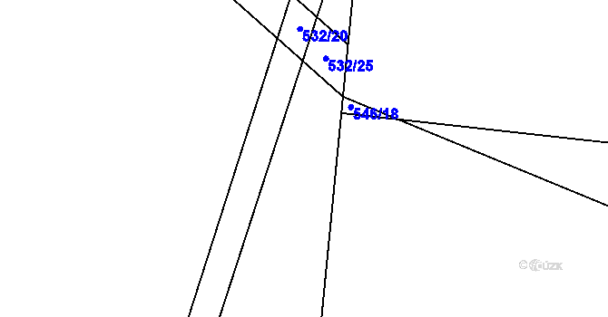 Parcela st. 523/4 v KÚ Lžín, Katastrální mapa