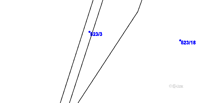 Parcela st. 523/6 v KÚ Lžín, Katastrální mapa
