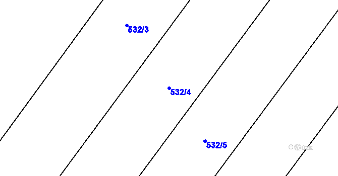 Parcela st. 532/4 v KÚ Lžín, Katastrální mapa