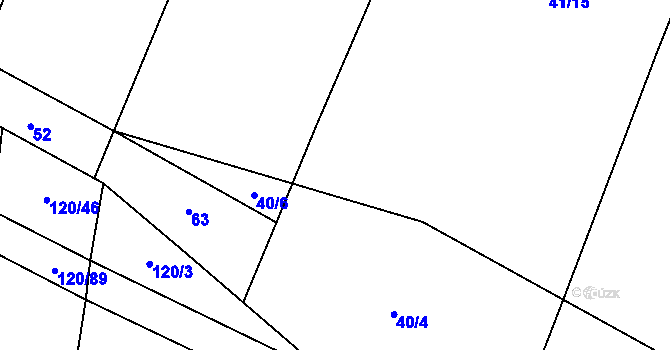 Parcela st. 41/16 v KÚ Lžín, Katastrální mapa