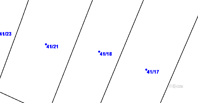 Parcela st. 41/18 v KÚ Lžín, Katastrální mapa