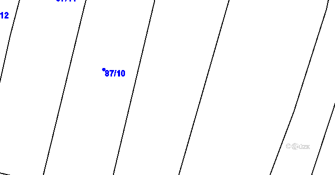 Parcela st. 87/9 v KÚ Lžín, Katastrální mapa