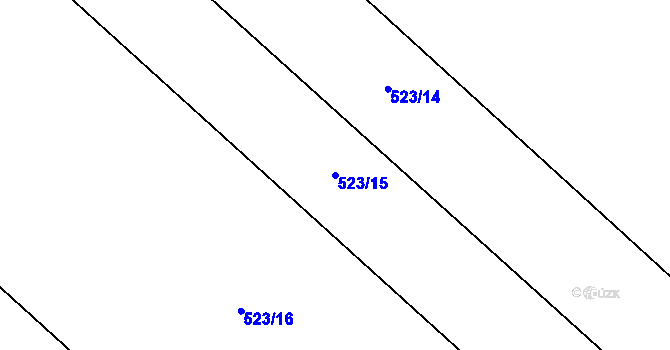 Parcela st. 523/15 v KÚ Lžín, Katastrální mapa