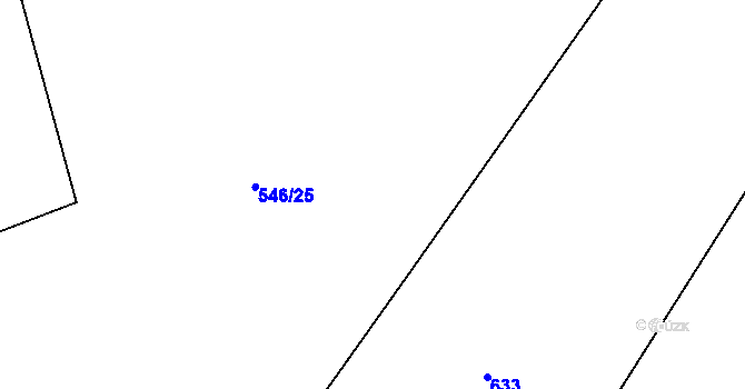 Parcela st. 546/26 v KÚ Lžín, Katastrální mapa