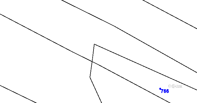 Parcela st. 740/5 v KÚ Lžín, Katastrální mapa