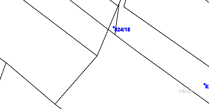 Parcela st. 824/17 v KÚ Lžín, Katastrální mapa
