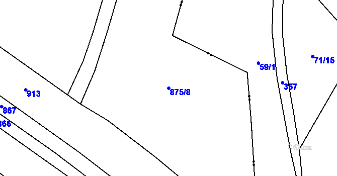 Parcela st. 875/8 v KÚ Lžín, Katastrální mapa