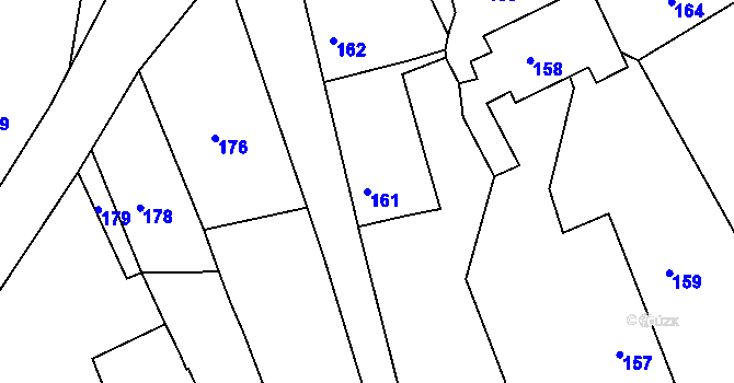 Parcela st. 161 v KÚ Mackovice, Katastrální mapa