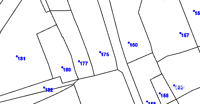 Parcela st. 175 v KÚ Mackovice, Katastrální mapa