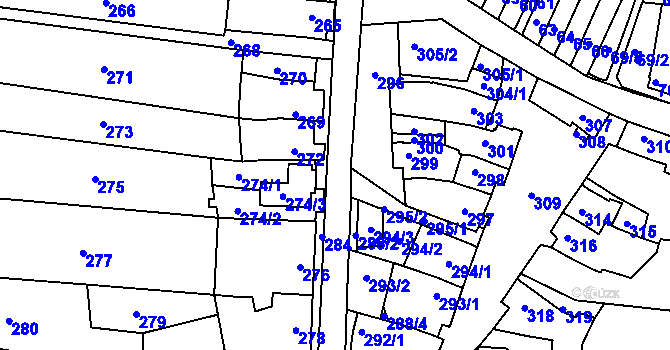 Parcela st. 216 v KÚ Mackovice, Katastrální mapa