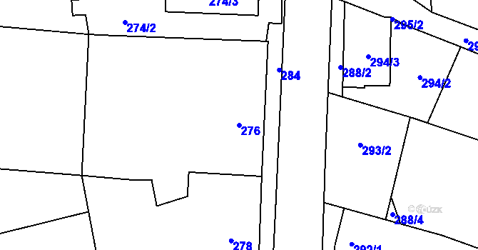 Parcela st. 276 v KÚ Mackovice, Katastrální mapa