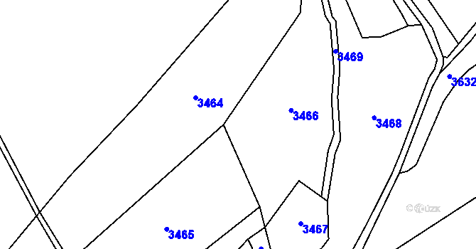 Parcela st. 553/1 v KÚ Mackovice, Katastrální mapa