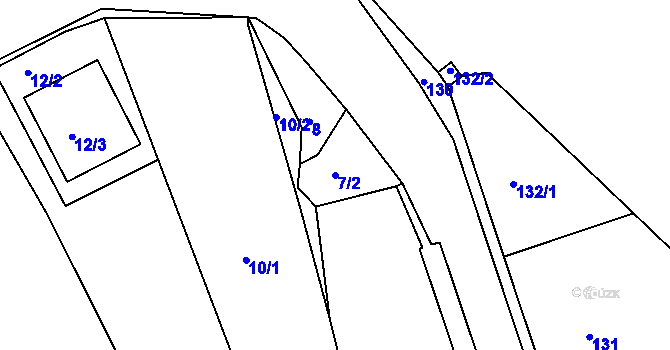 Parcela st. 7/2 v KÚ Mackovice, Katastrální mapa