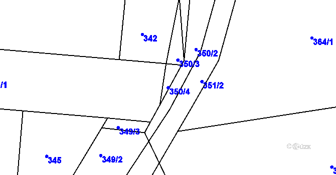 Parcela st. 350/4 v KÚ Mackovice, Katastrální mapa