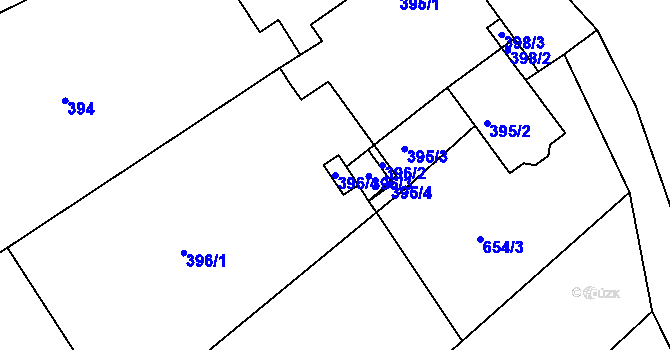 Parcela st. 396/4 v KÚ Mackovice, Katastrální mapa