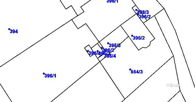 Parcela st. 396/3 v KÚ Mackovice, Katastrální mapa