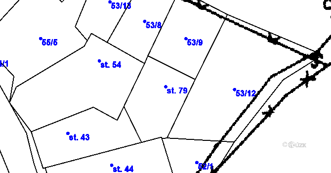 Parcela st. 79 v KÚ Mačkov, Katastrální mapa