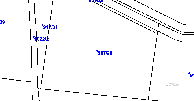 Parcela st. 917/20 v KÚ Mahouš, Katastrální mapa