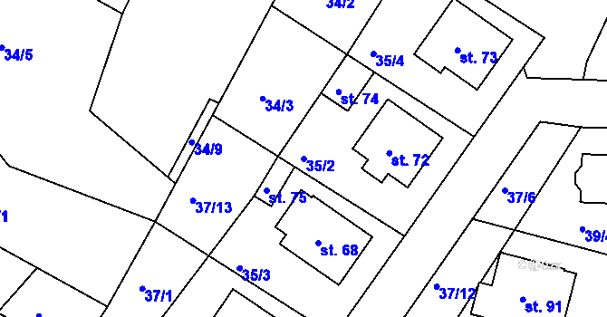 Parcela st. 35/2 v KÚ Němčice u Netolic, Katastrální mapa