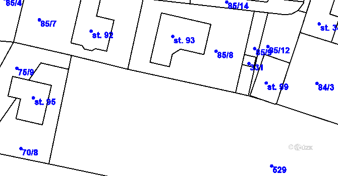 Parcela st. 75/4 v KÚ Němčice u Netolic, Katastrální mapa
