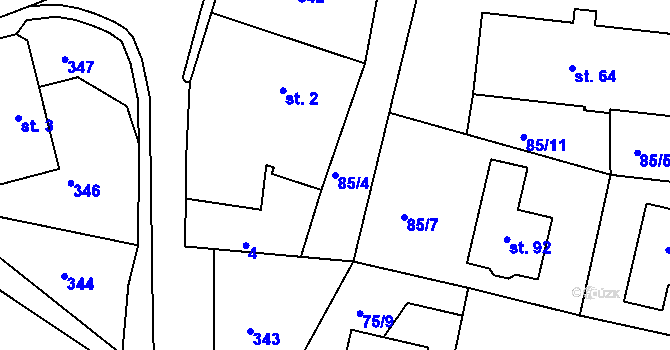Parcela st. 85/4 v KÚ Němčice u Netolic, Katastrální mapa