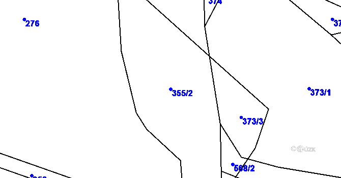 Parcela st. 355/2 v KÚ Sedlovice, Katastrální mapa