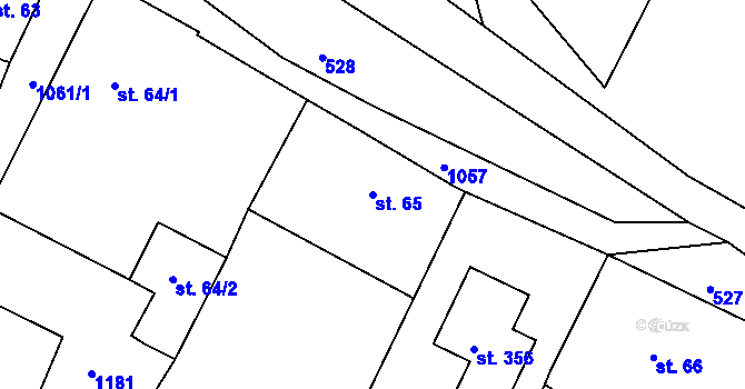 Parcela st. 65 v KÚ Machnín, Katastrální mapa