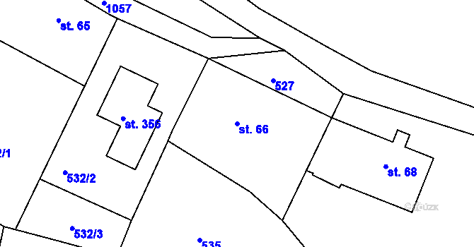 Parcela st. 66 v KÚ Machnín, Katastrální mapa