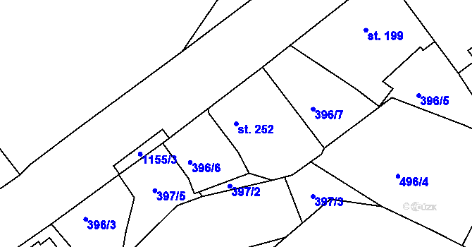 Parcela st. 252 v KÚ Machnín, Katastrální mapa