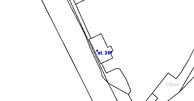 Parcela st. 317 v KÚ Machnín, Katastrální mapa