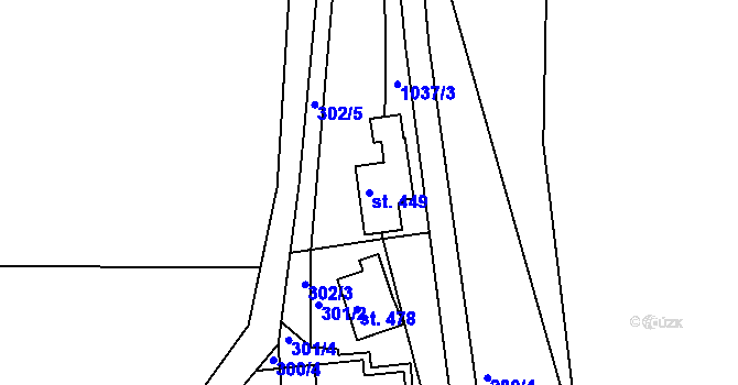 Parcela st. 449 v KÚ Machnín, Katastrální mapa