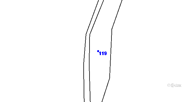 Parcela st. 119 v KÚ Machnín, Katastrální mapa