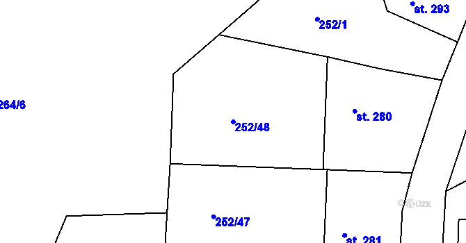 Parcela st. 252/48 v KÚ Machnín, Katastrální mapa